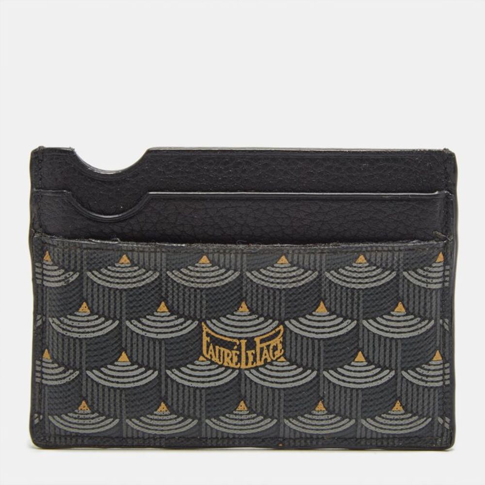 Faure Le Page Black Coated Canvas And Leather Card Holder
